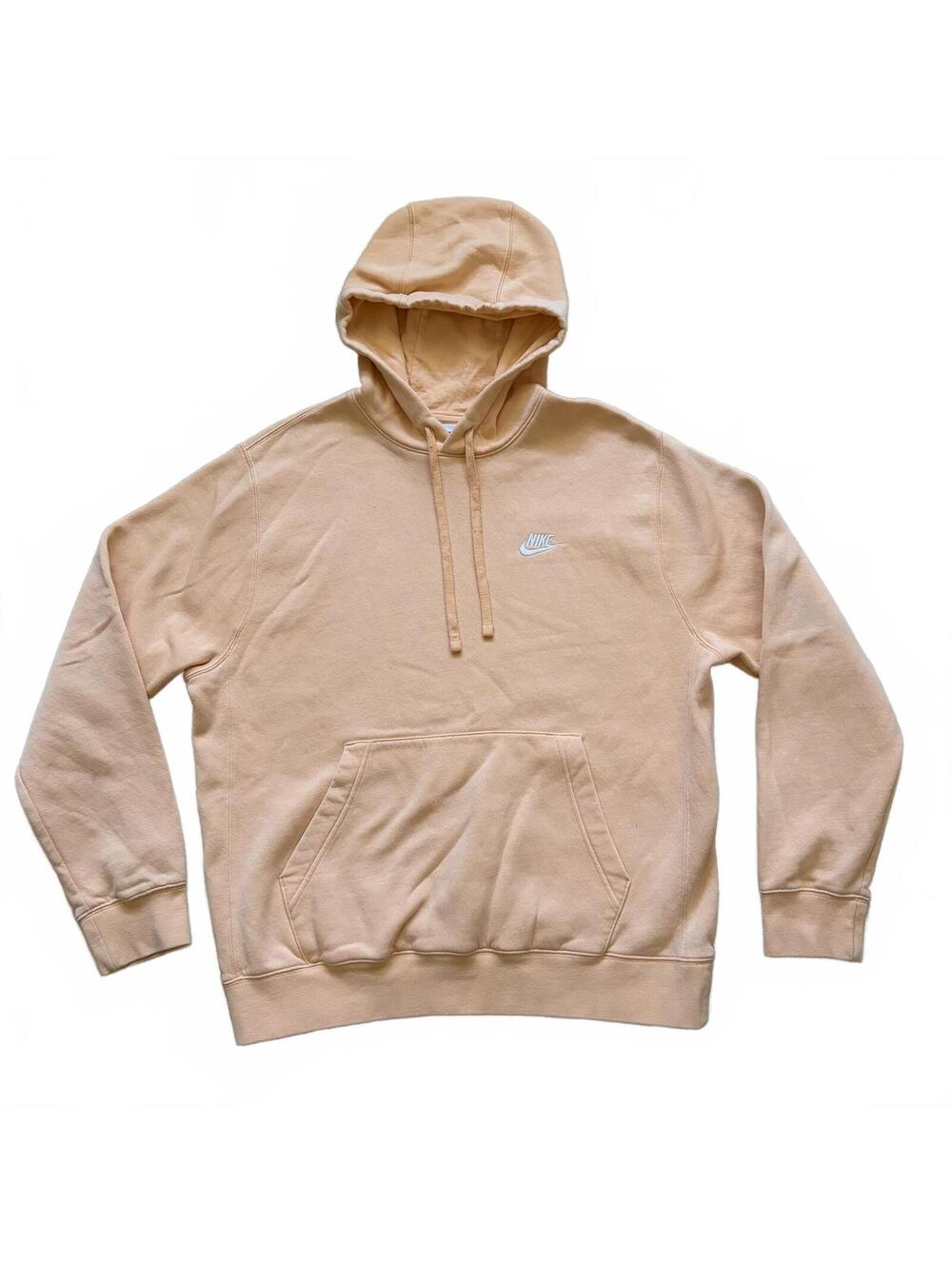 Nike Sportswear Club Fleece Pullover Hoodie Sweatshirt Orange Chalk BV2654-734 M